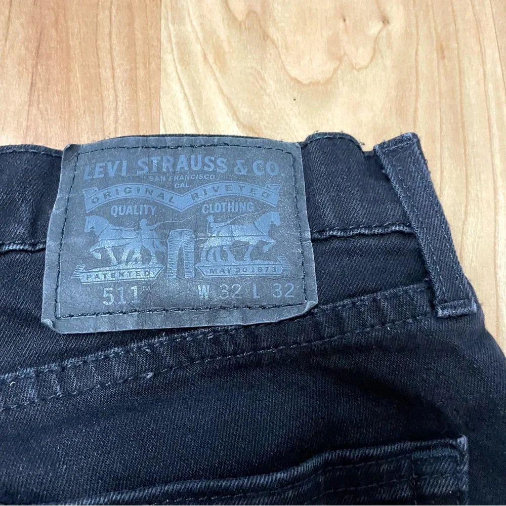 Levi’s 511 Black Slim Straight Leg Stretch Jeans 32x32 Denim